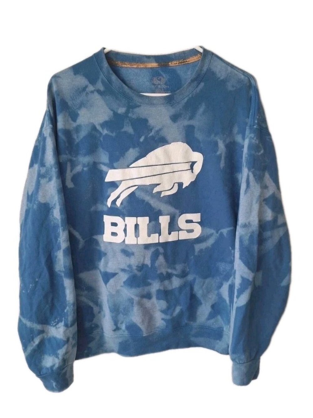 Fruit Of The Loom Women's Blue And White Large Go Bills Sweatshirt